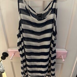 Torrid Navy Sheer Striped Women's Top